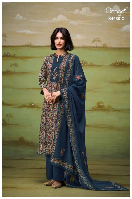 Ganga kenza 4480 wholesale dress materials in surat gujarat